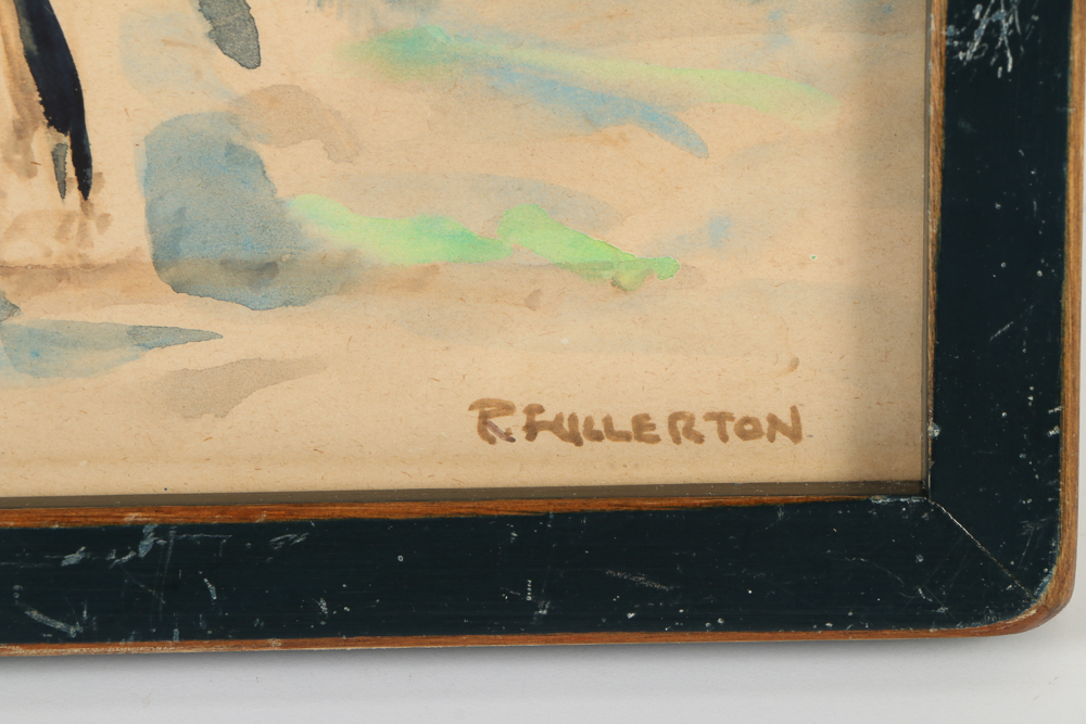 Robert Fullerton Watercolor on Paper of Horses