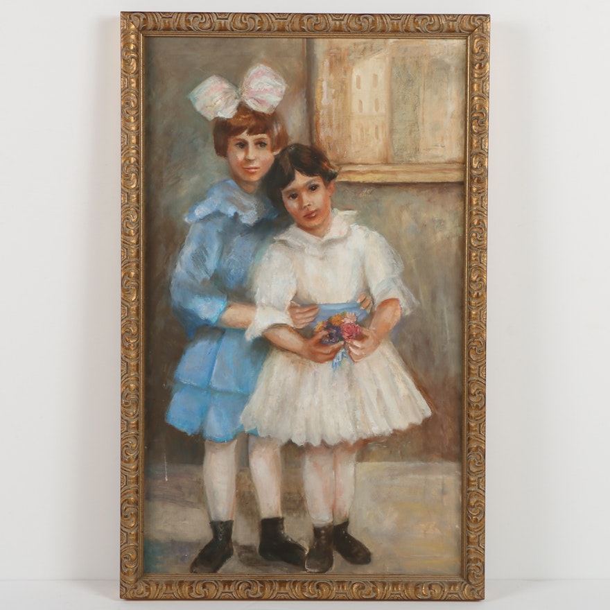 Betty Altman Oil Painting on Canvas Portrait "Lilly and Me"