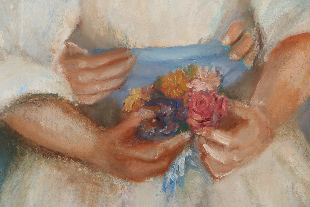 Betty Altman Oil Painting on Canvas Portrait "Lilly and Me"