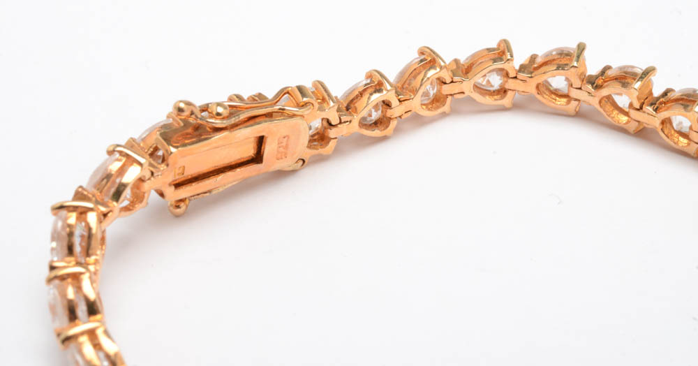 Six Sterling Silver CZ Tennis Bracelets