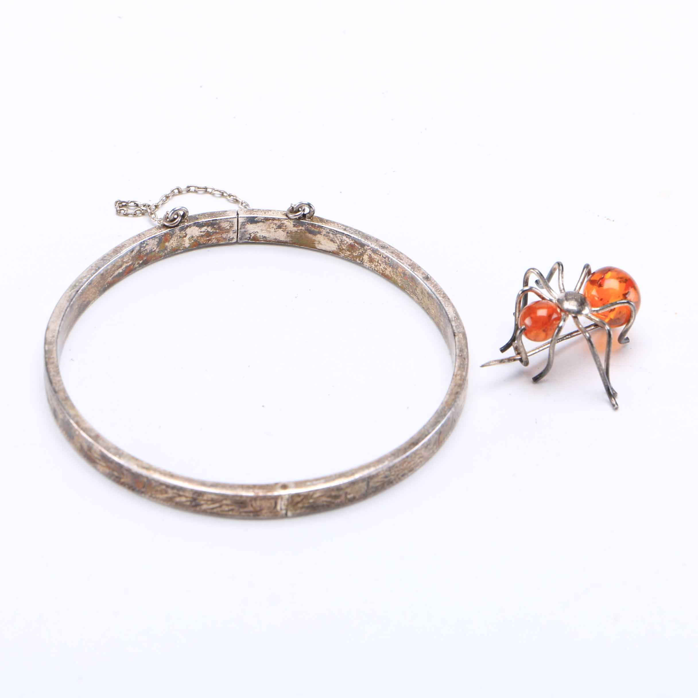 Sterling Silver Bracelet and Pin