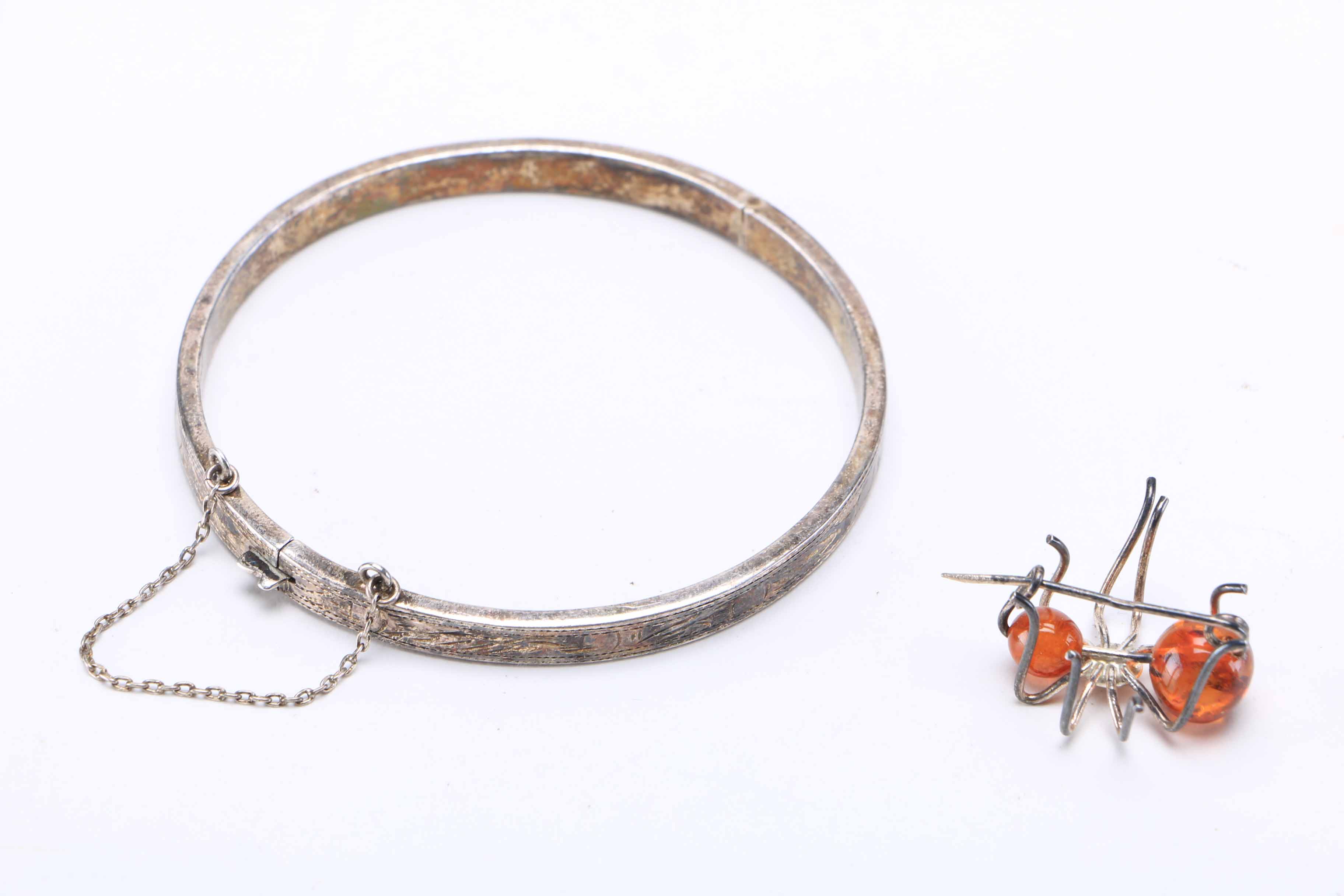 Sterling Silver Bracelet and Pin