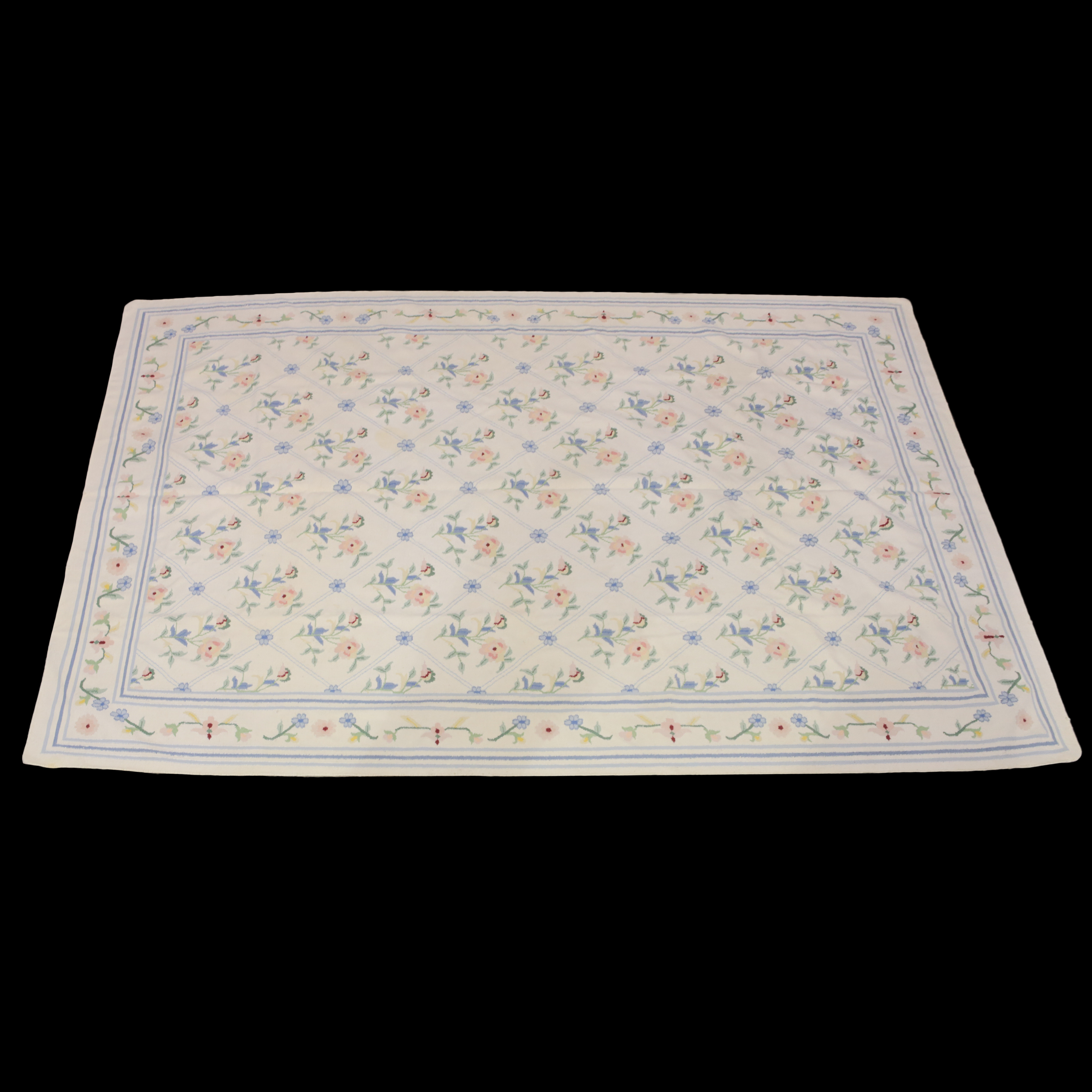 Handmade Floral Flat Weave Rug