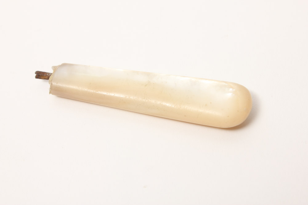 Vintage Silver Plate Rattle with Mother of Pearl Teether