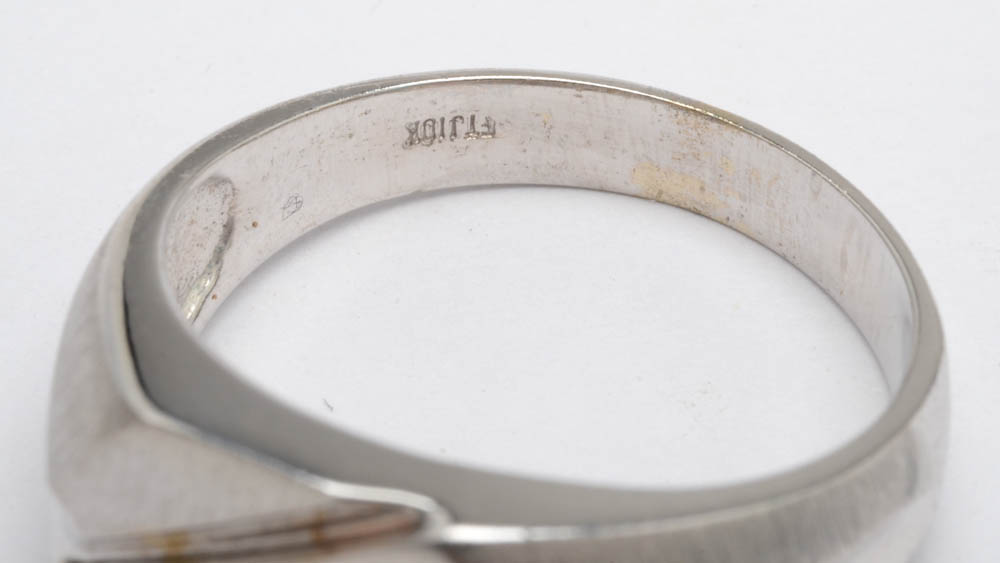 Men's 10K White Gold Diamond Ring