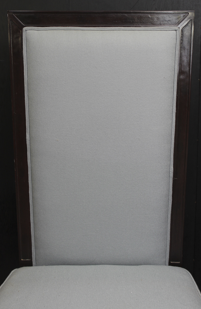 Upholstered Blue High Back Chair by Wesley Hall