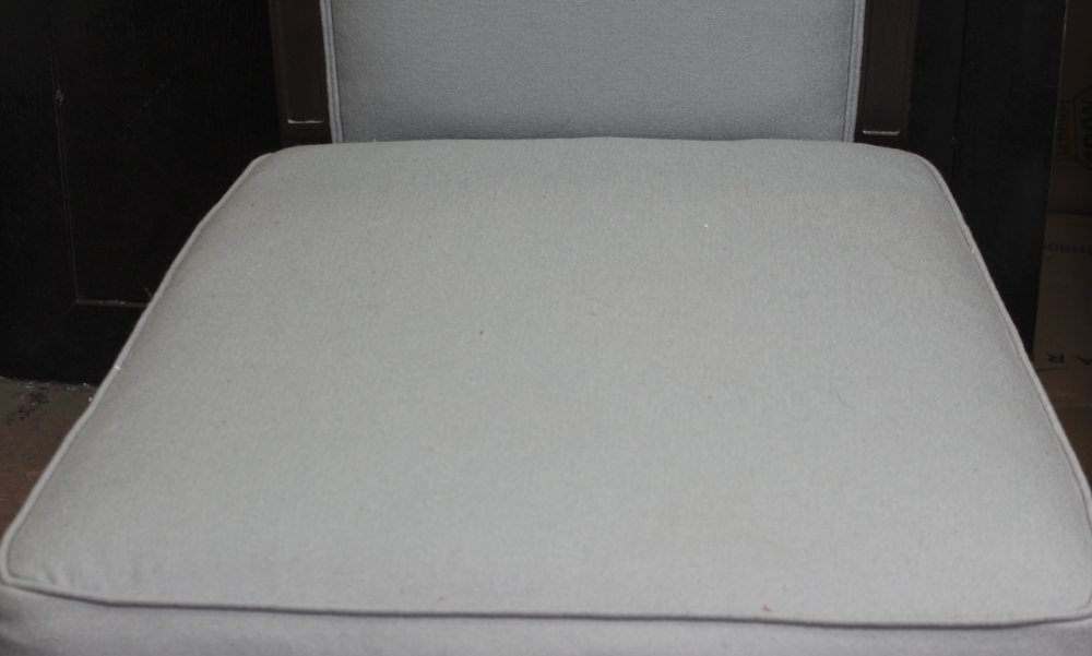 Upholstered Blue High Back Chair by Wesley Hall