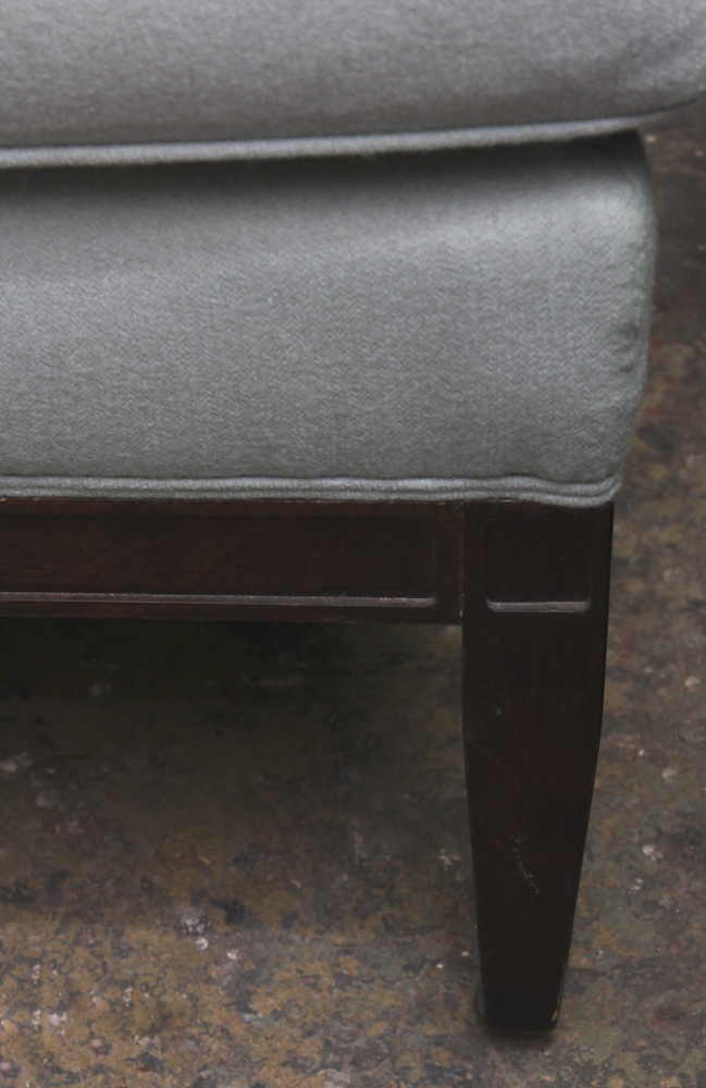 Upholstered Blue High Back Chair by Wesley Hall