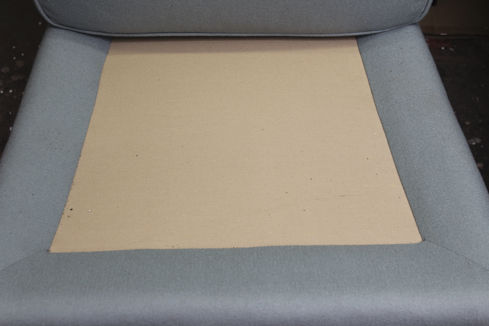 Upholstered Blue High Back Chair by Wesley Hall