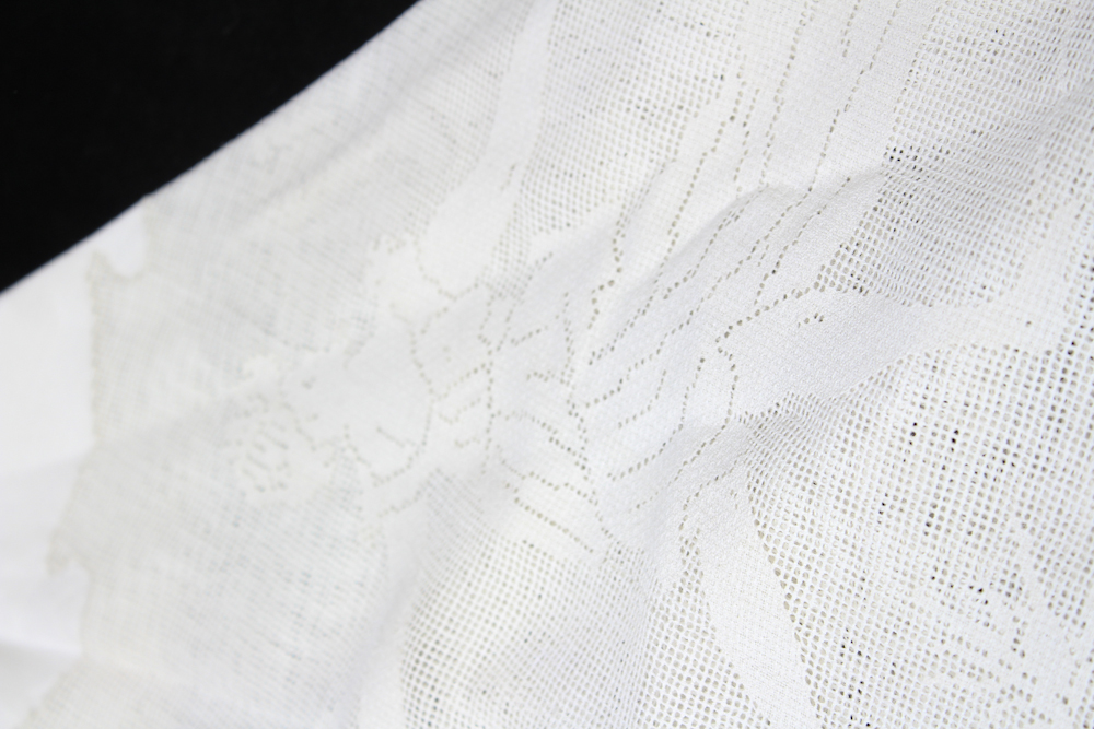 Vintage Lace Tablecloth and Embroidered Tea Towel Set