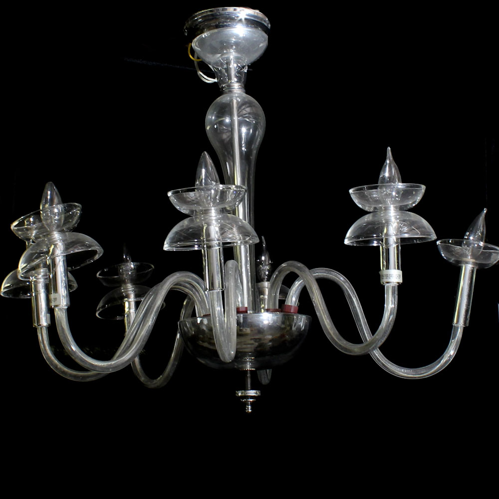 Pair of Vintage Glass Chandeliers
