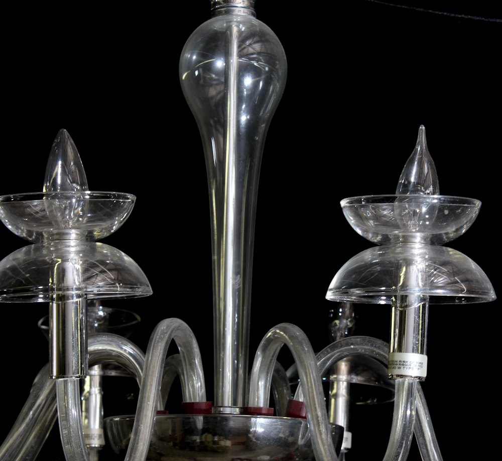 Pair of Vintage Glass Chandeliers