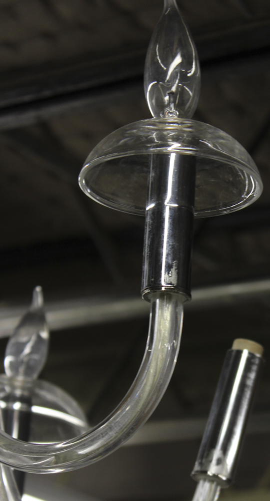 Pair of Vintage Glass Chandeliers