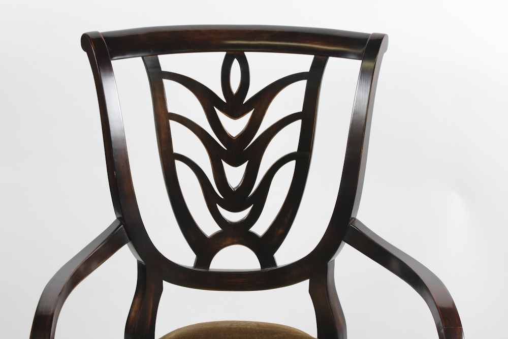 F.M. Meroni Vintage Velvet Upholstered Dining Chair Set