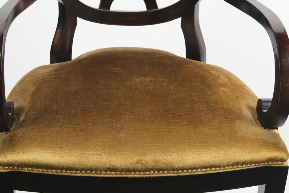 F.M. Meroni Vintage Velvet Upholstered Dining Chair Set