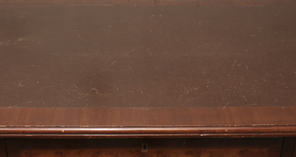 Wood and Brass Vintage Writing Desk