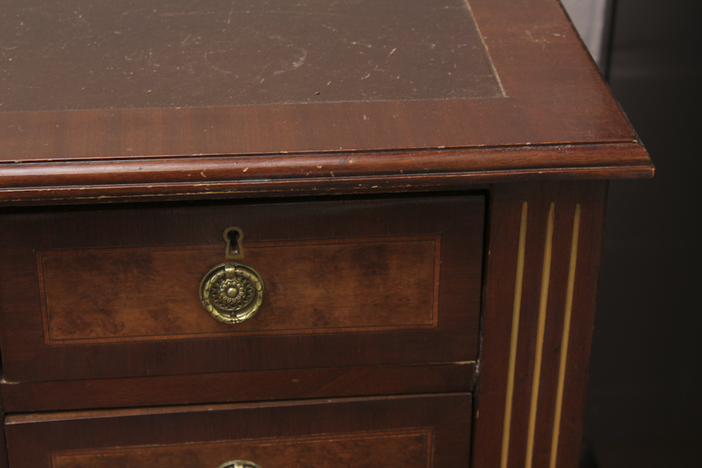 Wood and Brass Vintage Writing Desk
