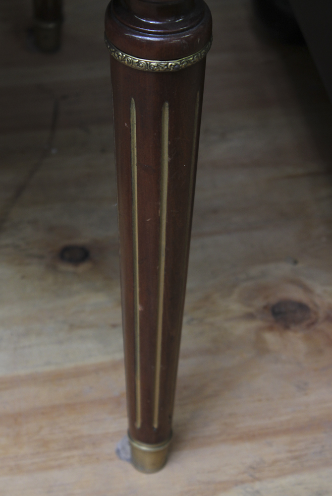 Wood and Brass Vintage Writing Desk