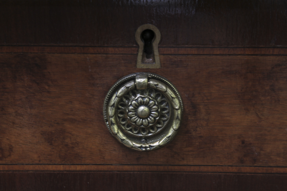 Wood and Brass Vintage Writing Desk
