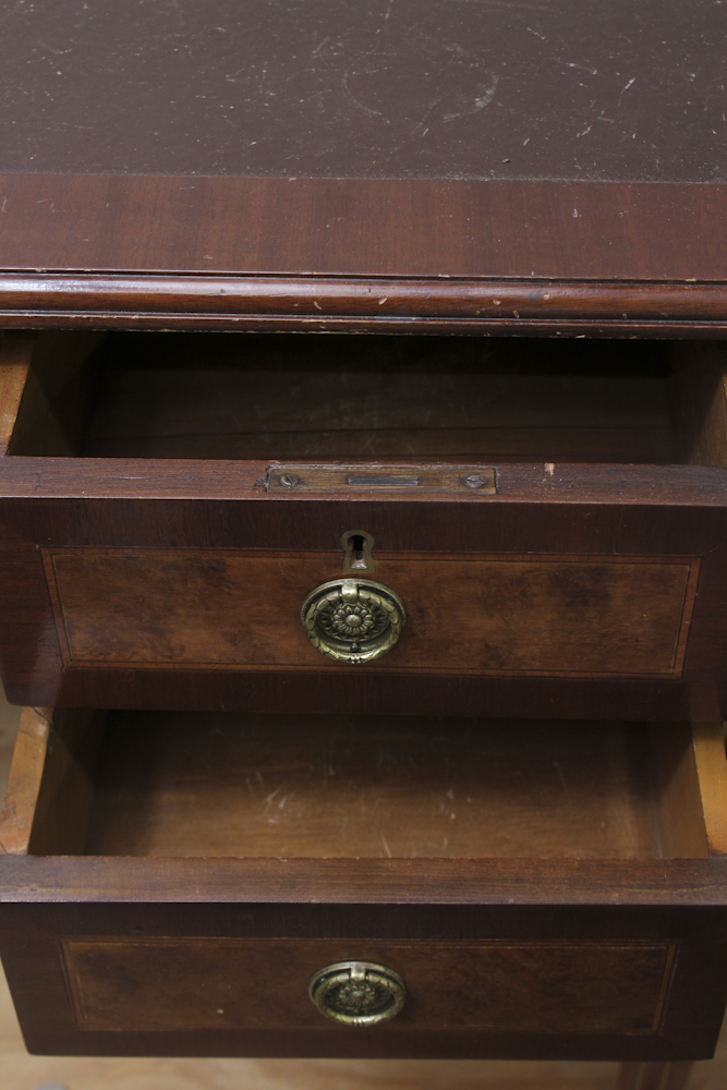 Wood and Brass Vintage Writing Desk