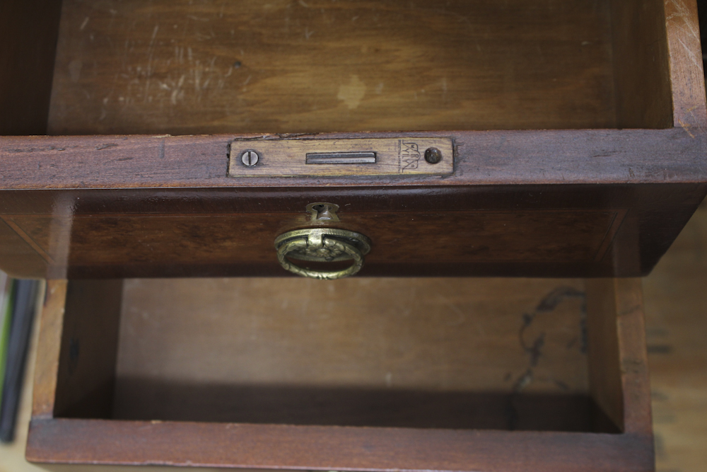 Wood and Brass Vintage Writing Desk