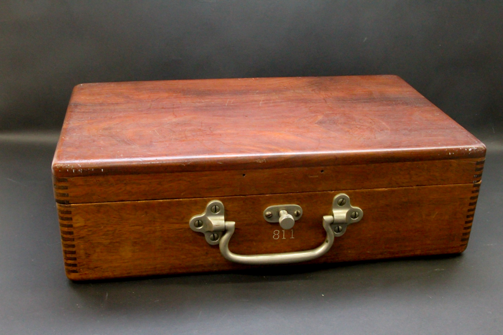 Antique Burl Lap desk and Teak Travelcase
