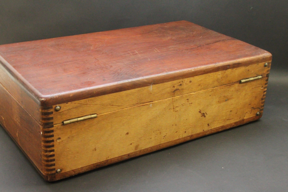 Antique Burl Lap desk and Teak Travelcase