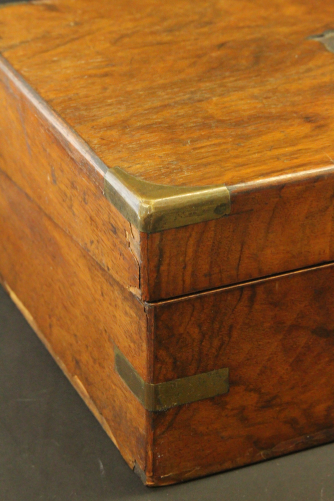 Antique Burl Lap desk and Teak Travelcase