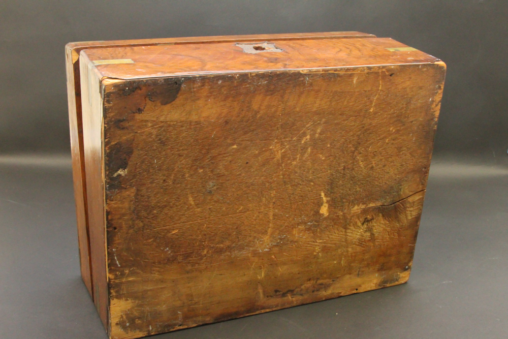 Antique Burl Lap desk and Teak Travelcase