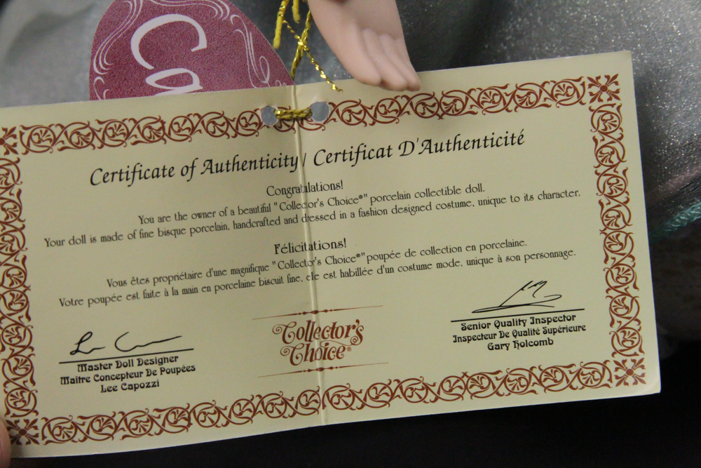 Collectors Choice "Carolyn" Porcelain Musical Doll