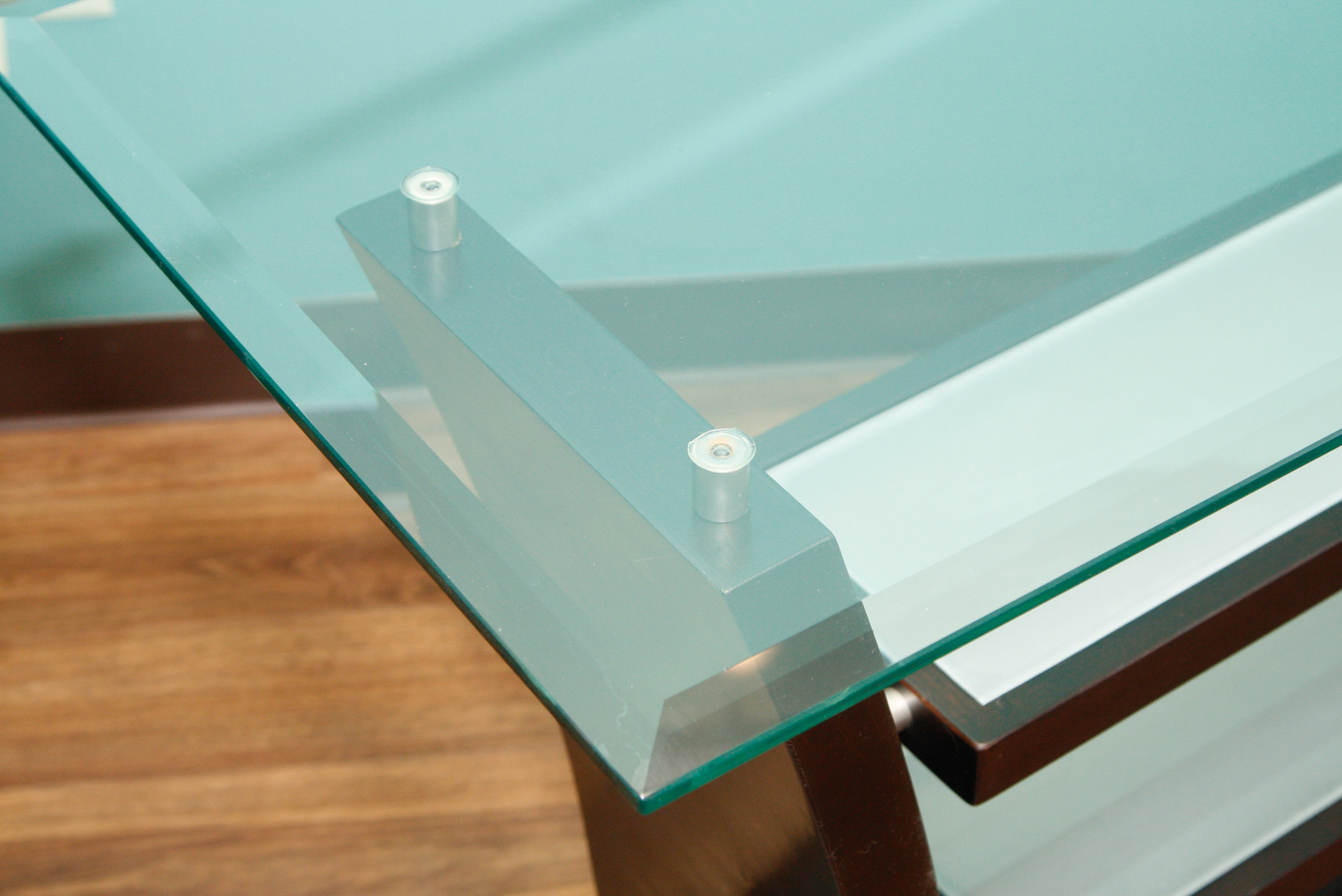 Three-Tiered Retail Display Table with Glass Top
