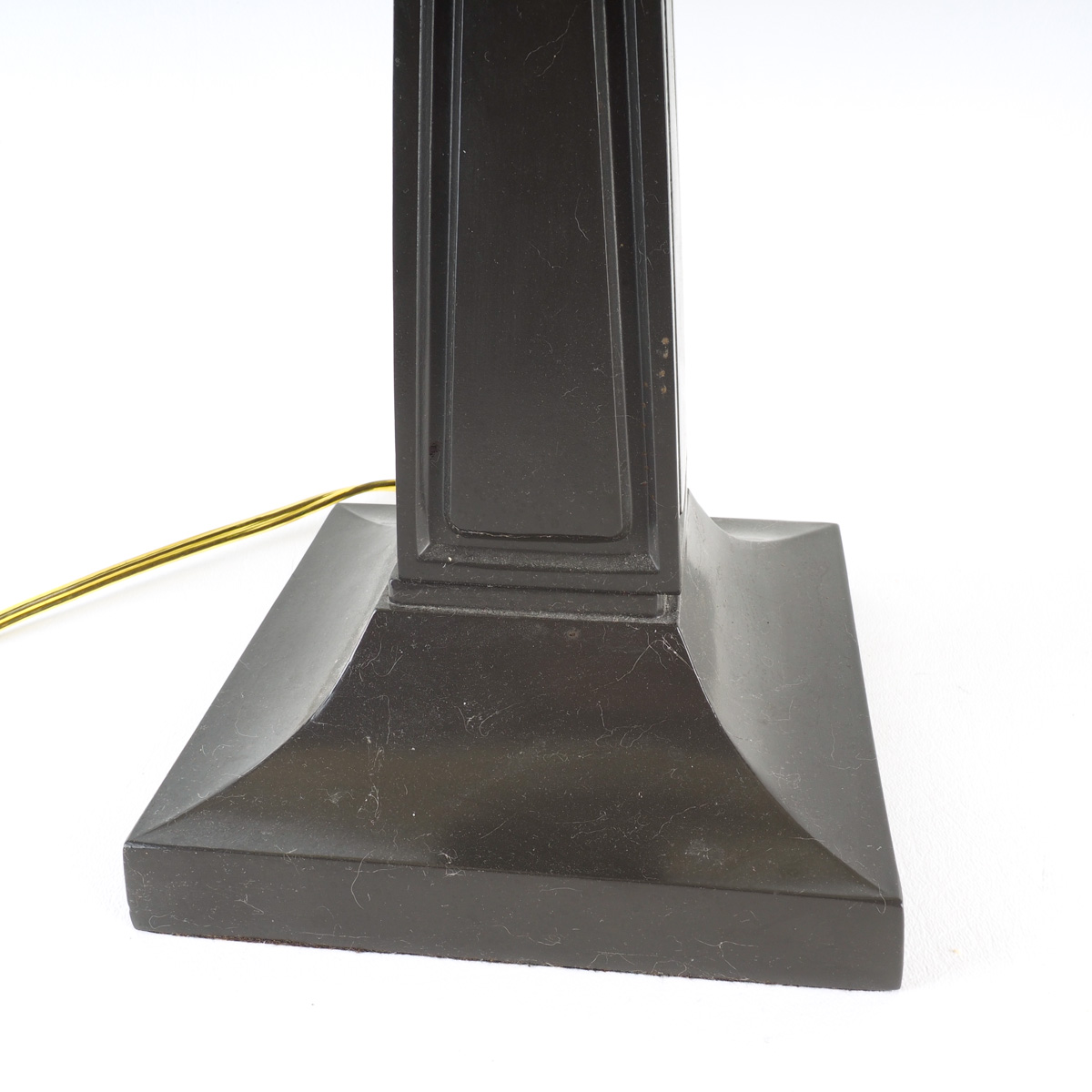 Tiffany Style Table Lamp with White Shade and Metal Base