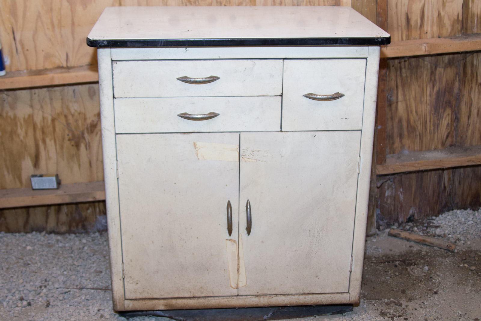 Vintage Porcelain Top Metal Cabinet