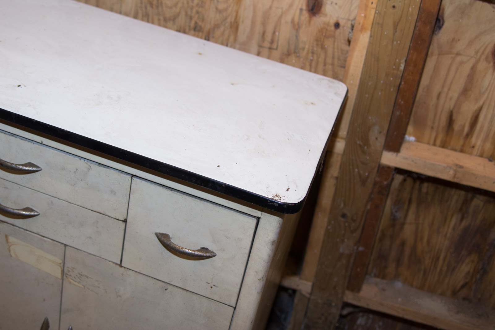 Vintage Porcelain Top Metal Cabinet