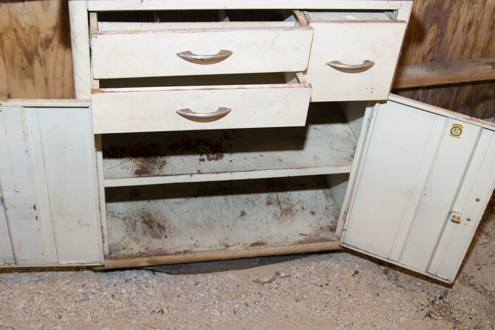 Vintage Porcelain Top Metal Cabinet
