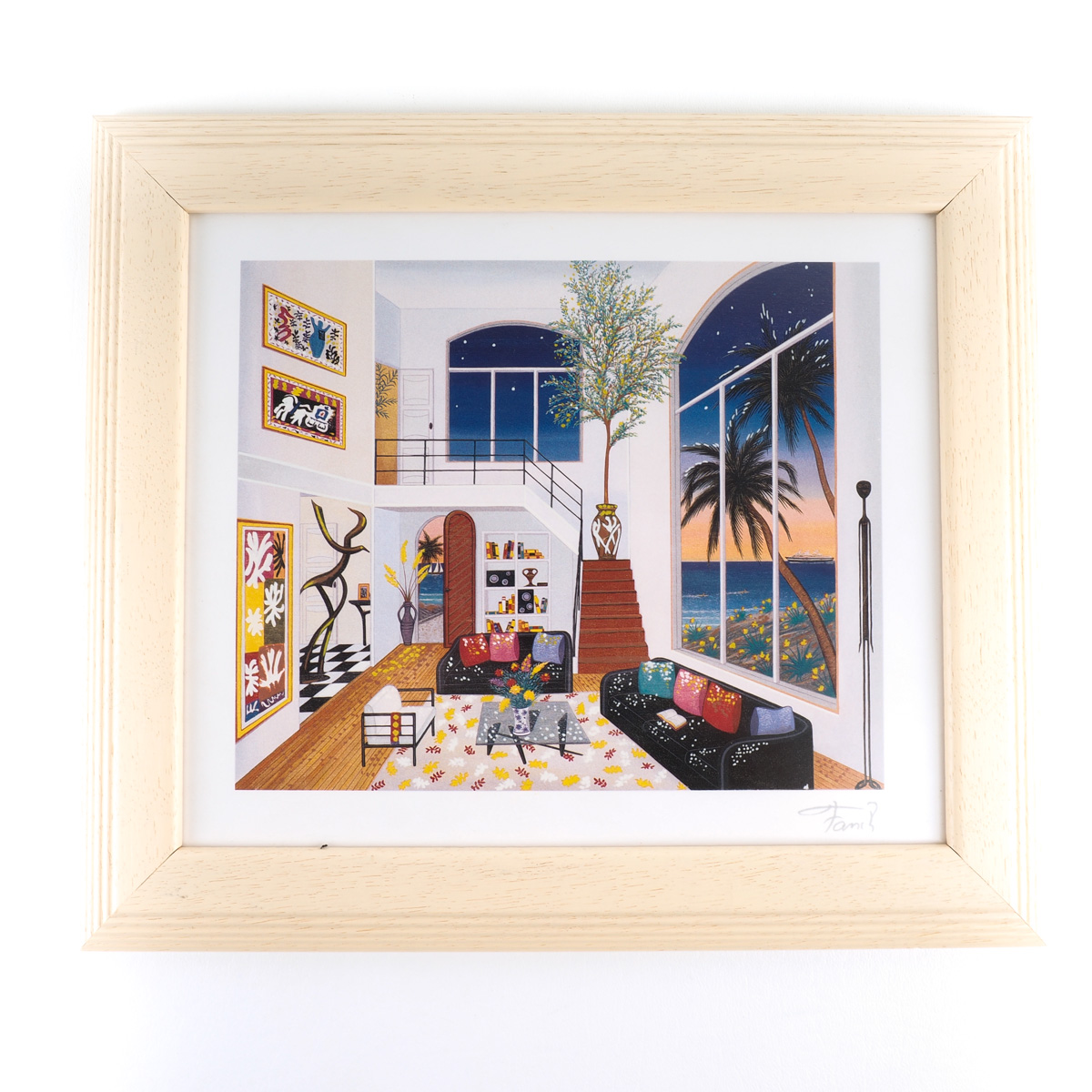Framed Seriolithograph of "Interior with Three Matisse" After Fanch