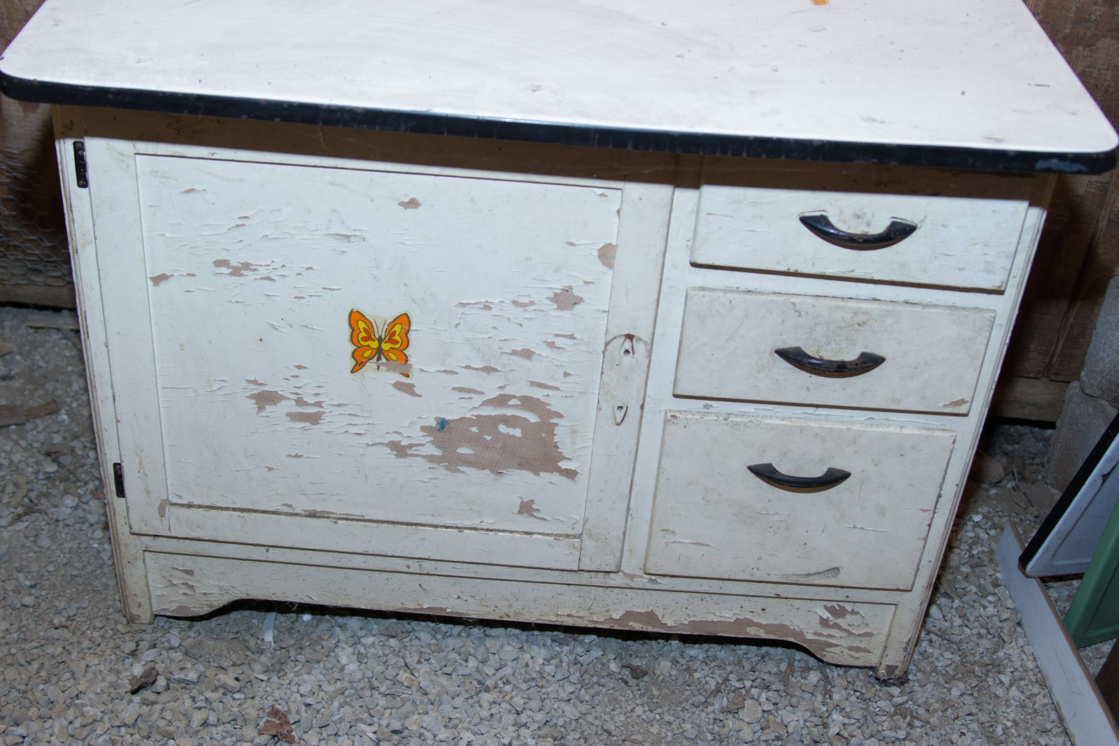 Vintage Porcelain Top Cabinet