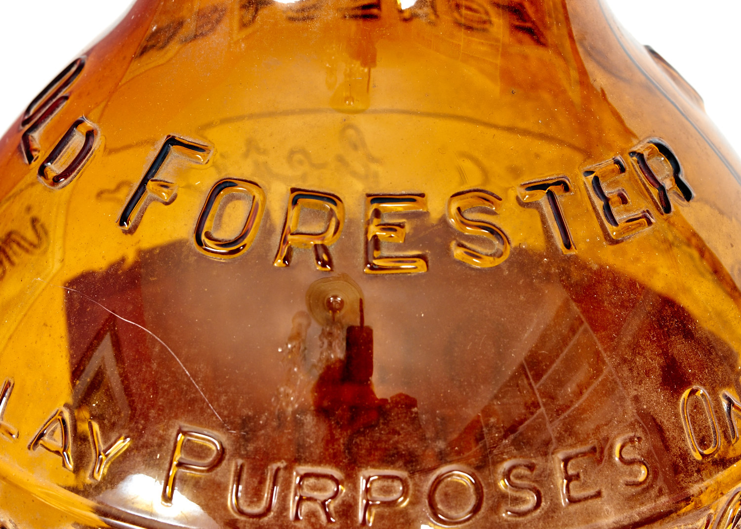 Vintage 30" Glass Old Forester Display Bottle
