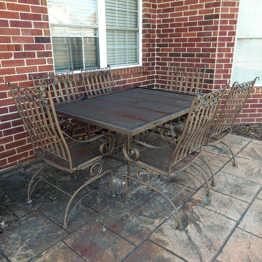 Brown Wrought Iron Patio Table And Chairs