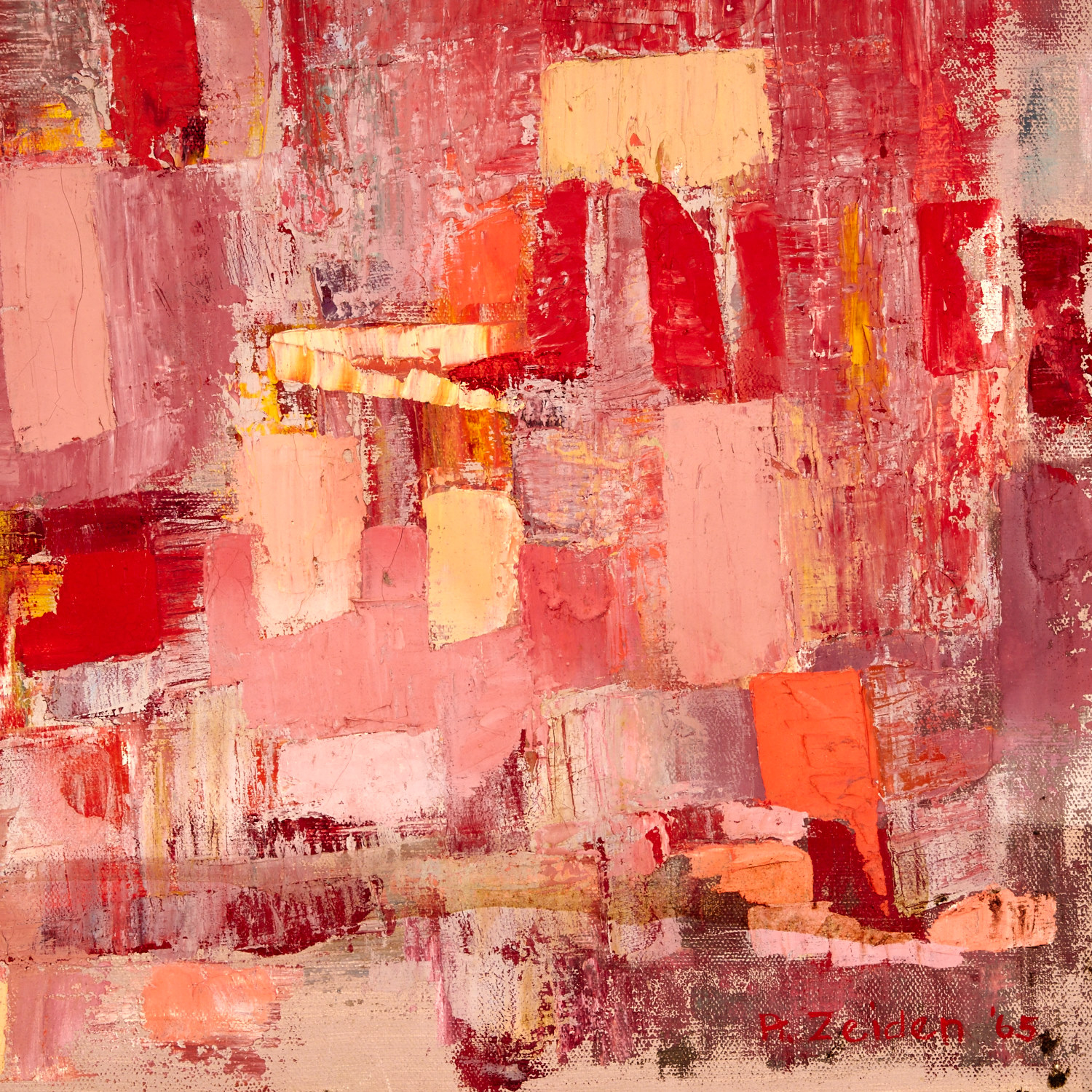 Signed Painting "Study In Pinks" by Anita Zeiden