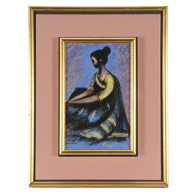 Gerry Signed MIxed Media Figurative Art