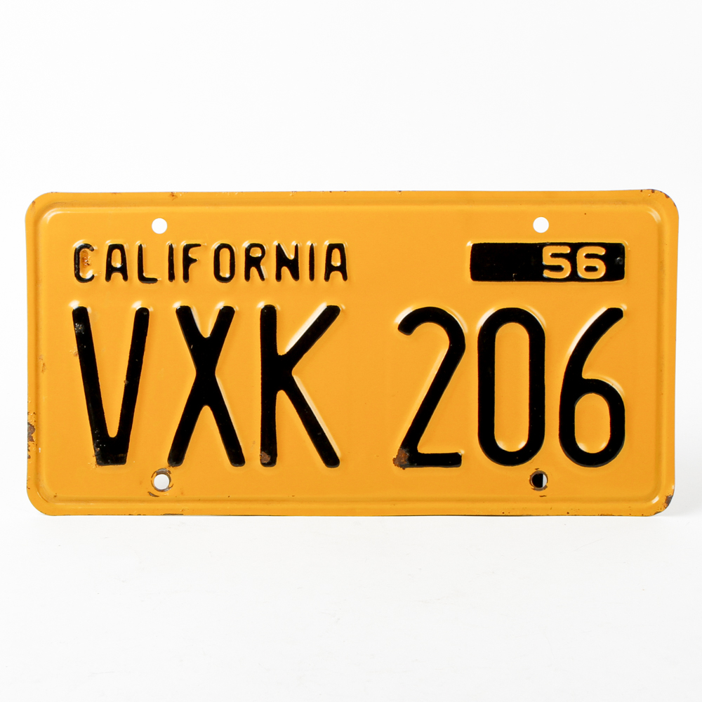 Vintage California License Plate