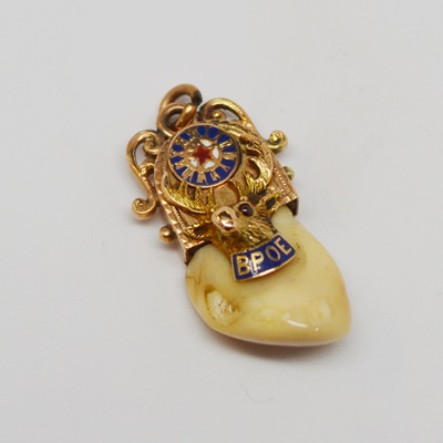 14K Rose Gold BPOE Elk Tooth Pendant