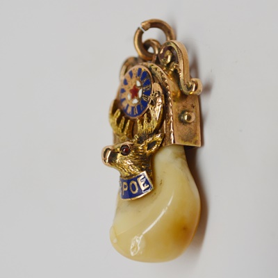 14K Rose Gold BPOE Elk Tooth Pendant
