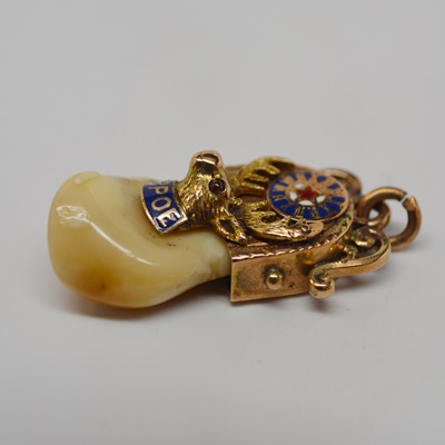 14K Rose Gold BPOE Elk Tooth Pendant