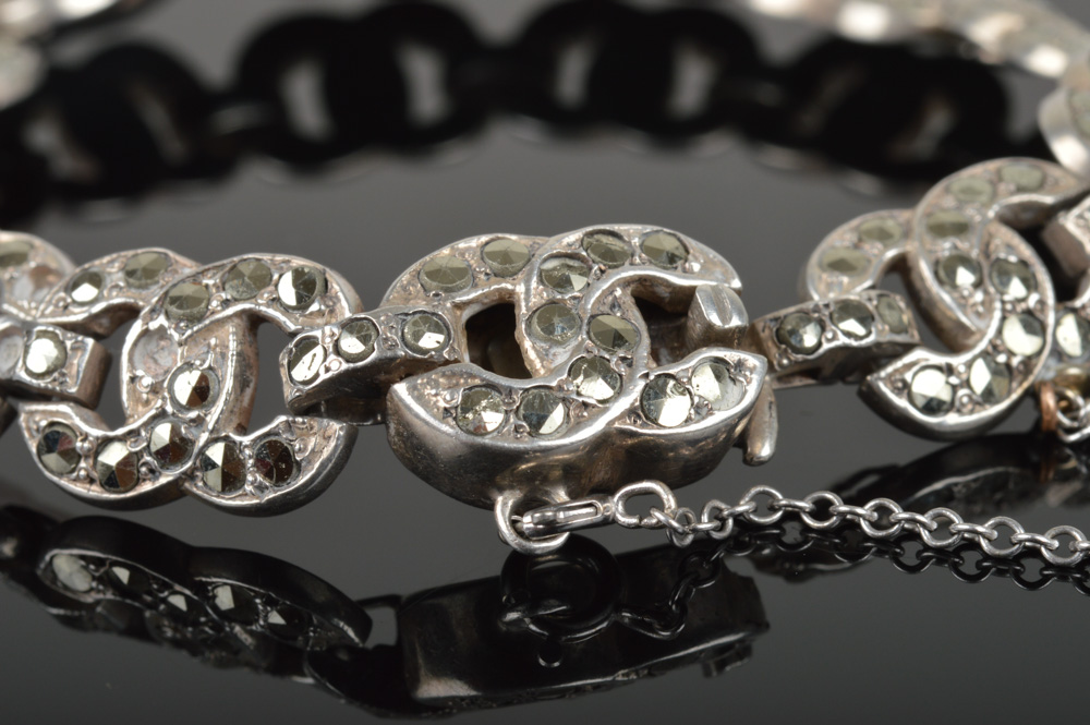 Sterling Silver Bracelet with Marcasite Accents
