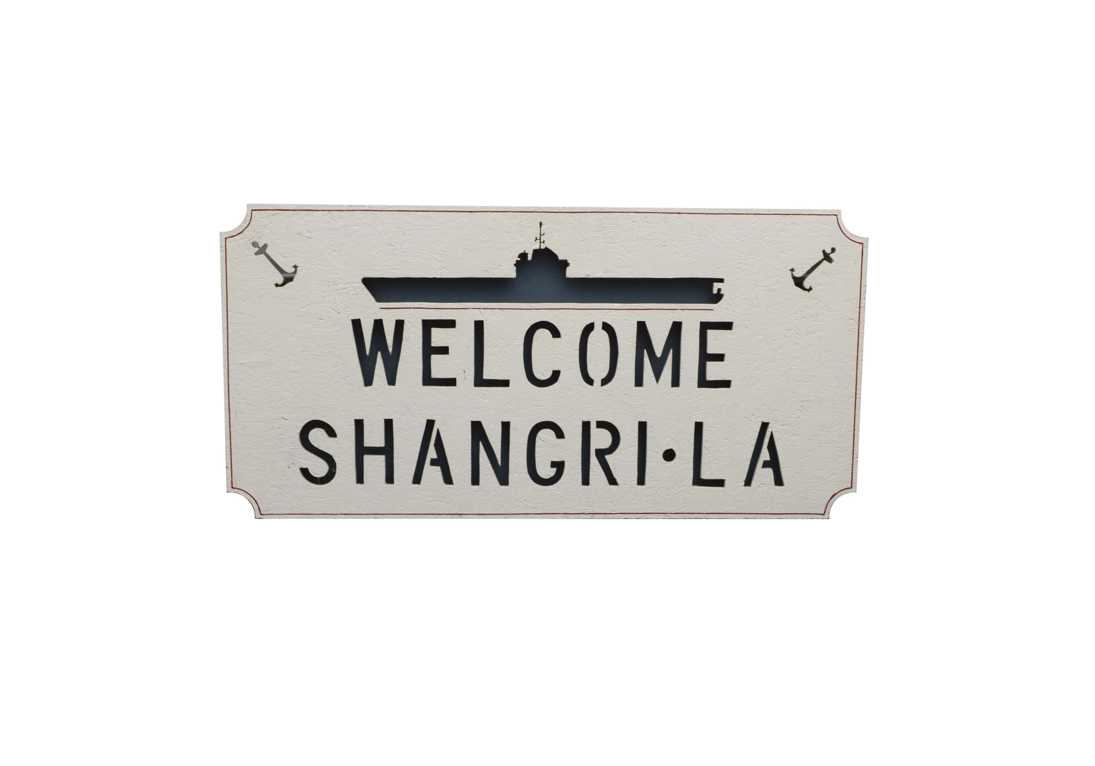 1945 U.S.S. Shangri La Wooden Sign