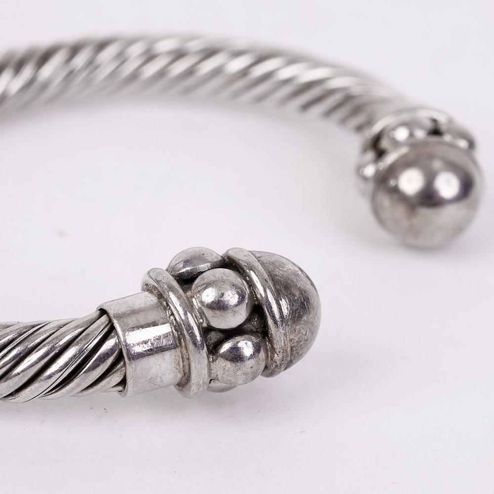 Sterling Silver Rope Bangle Bracelet