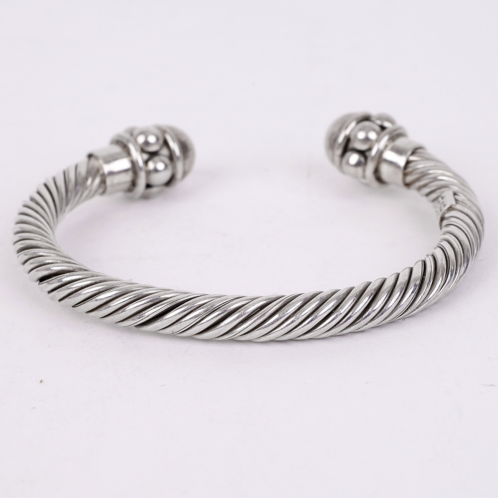 Sterling Silver Rope Bangle Bracelet