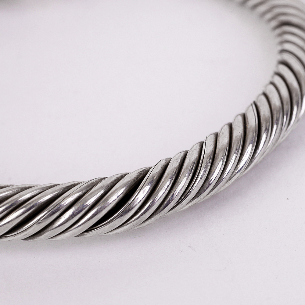 Sterling Silver Rope Bangle Bracelet